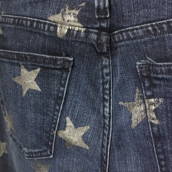 NWT CURRENT ELLIOTT Stars Crop Straight Jean 25 - Picture 5 of 6